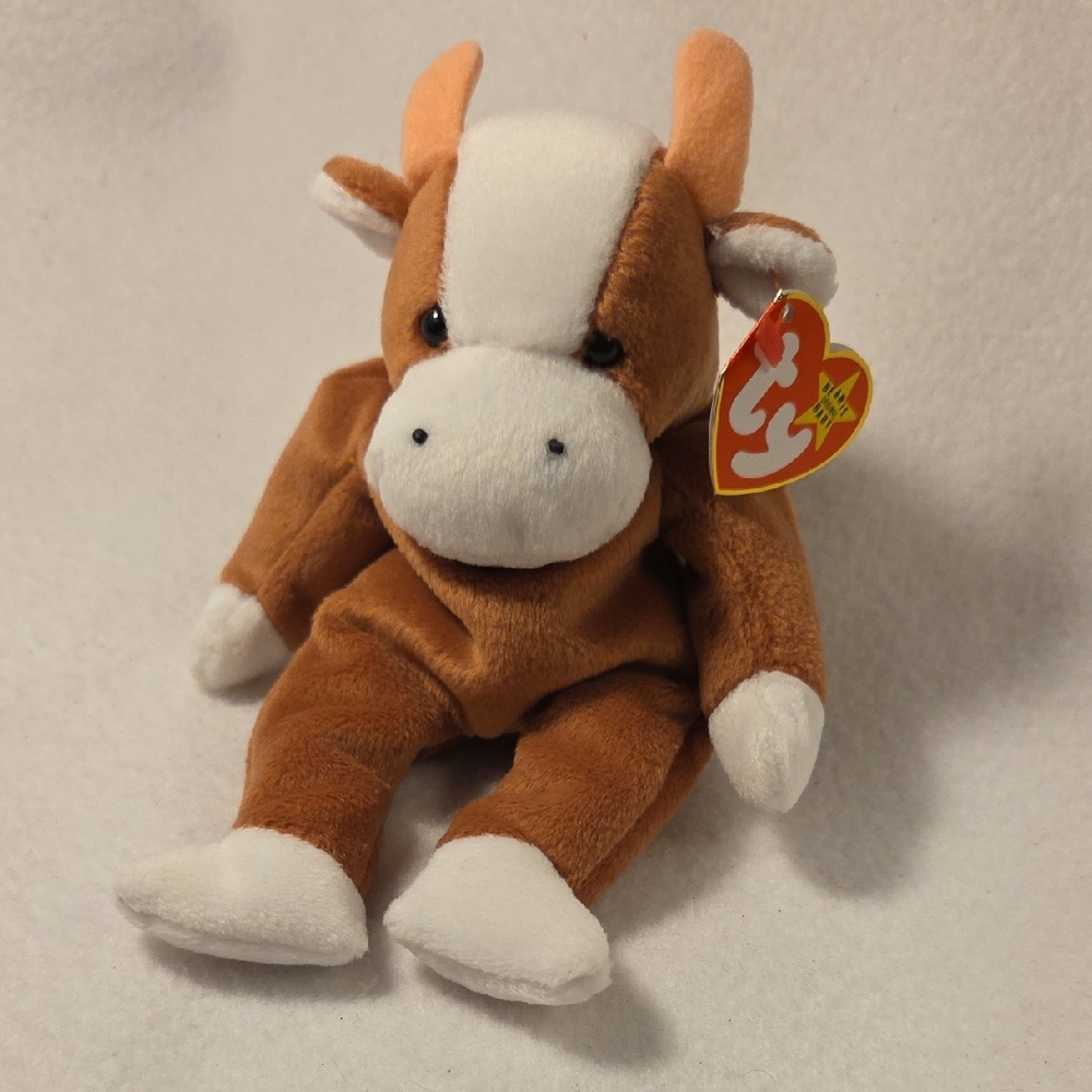 Bessie The Brown Cow Ty Beanie Babies Vintage 1995 Collectable Plush Toy